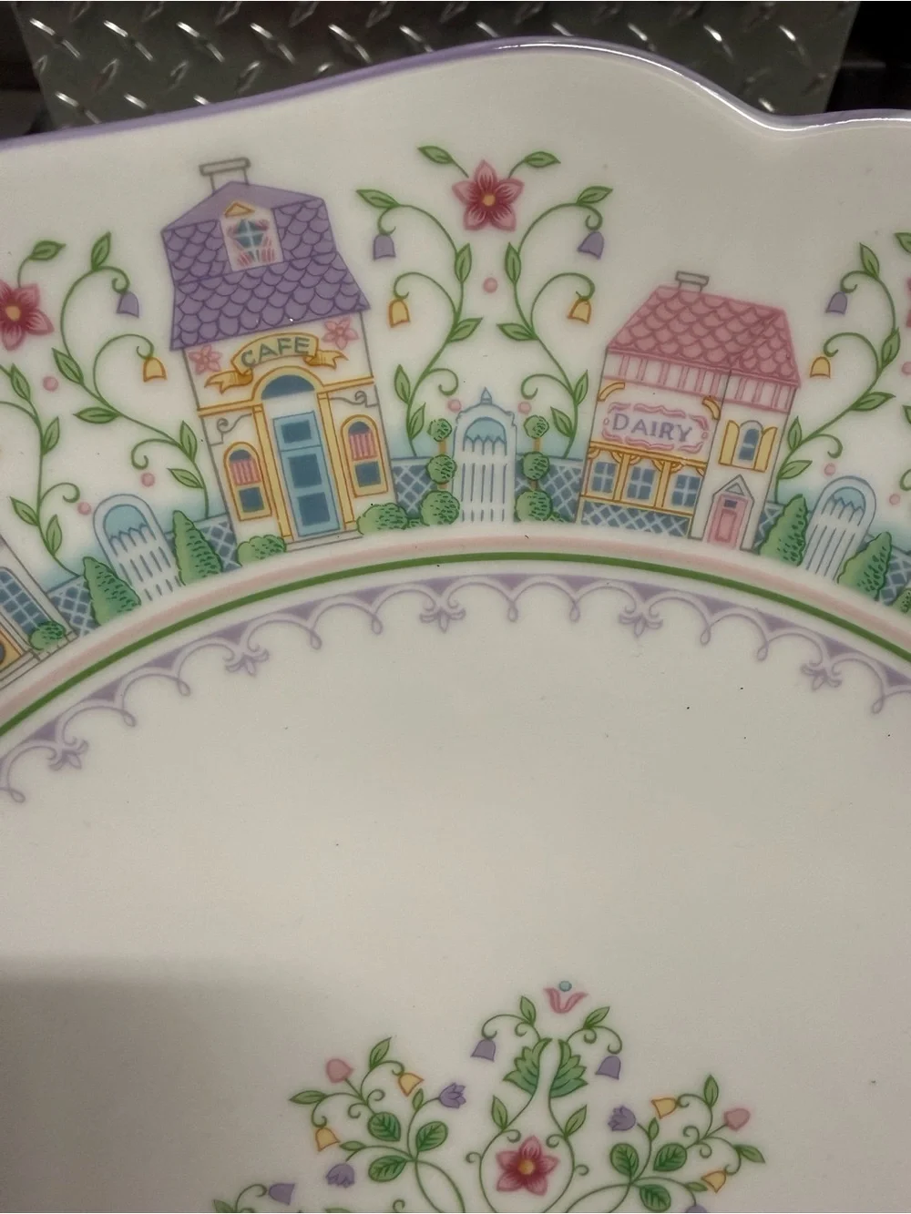 Vintage The Lenox Spice Village Cake Plate Platter 1993 Fine Porcelain Mint RARE